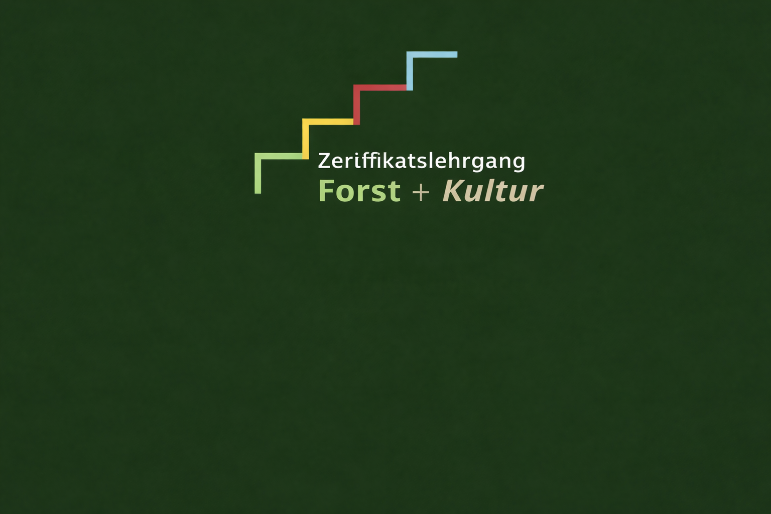 Forst und Kultur Logo auf dunkelgrün mittig