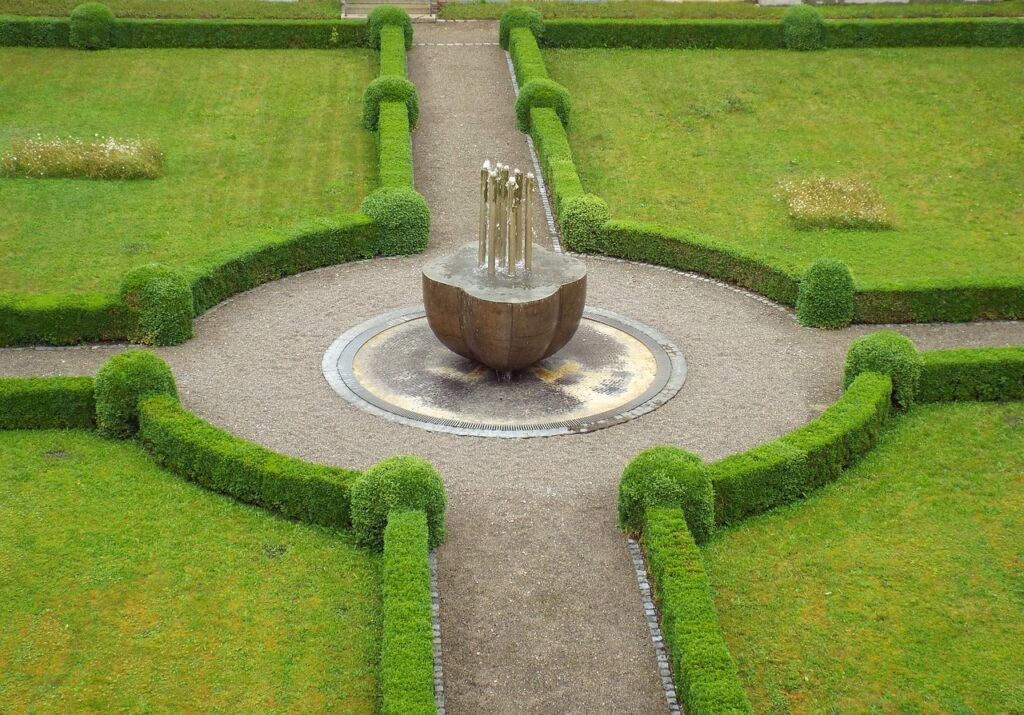 Landschaftsgarten mit Brunnen